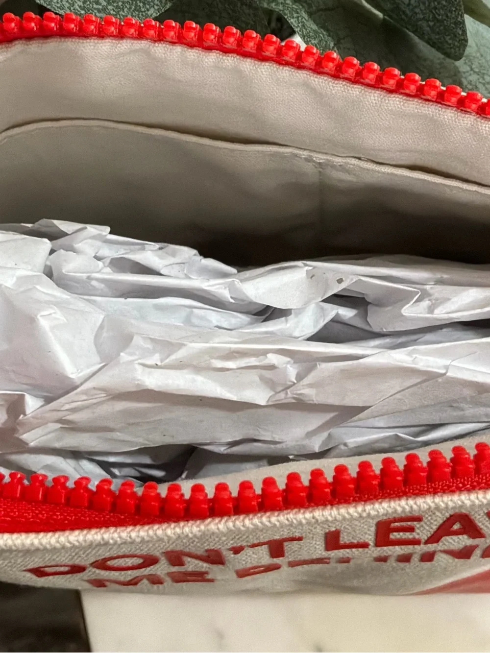 lululemon athletica Canvas Wordmark Pouch - Natural/Cherry Ember